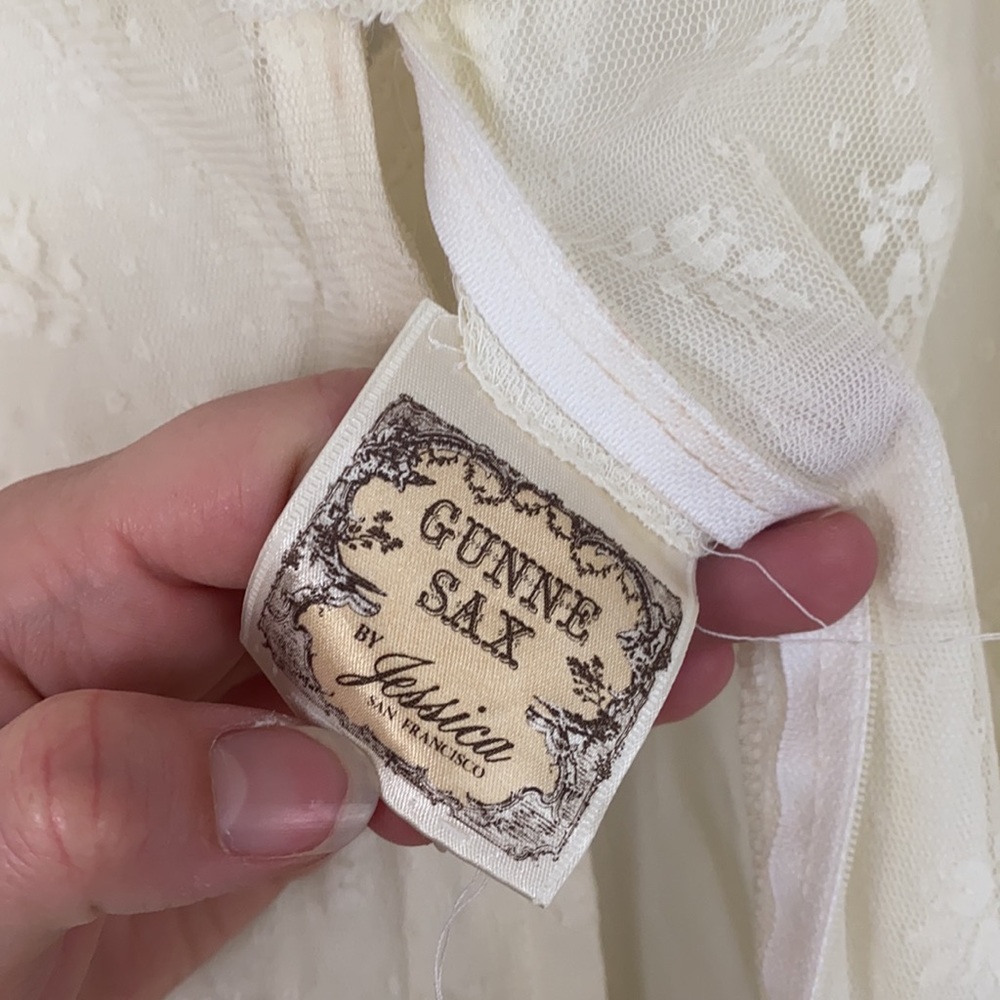 Gunne Sax Vintage Ivory Lace Victorian Wedding Dress - Picture 11 of 11